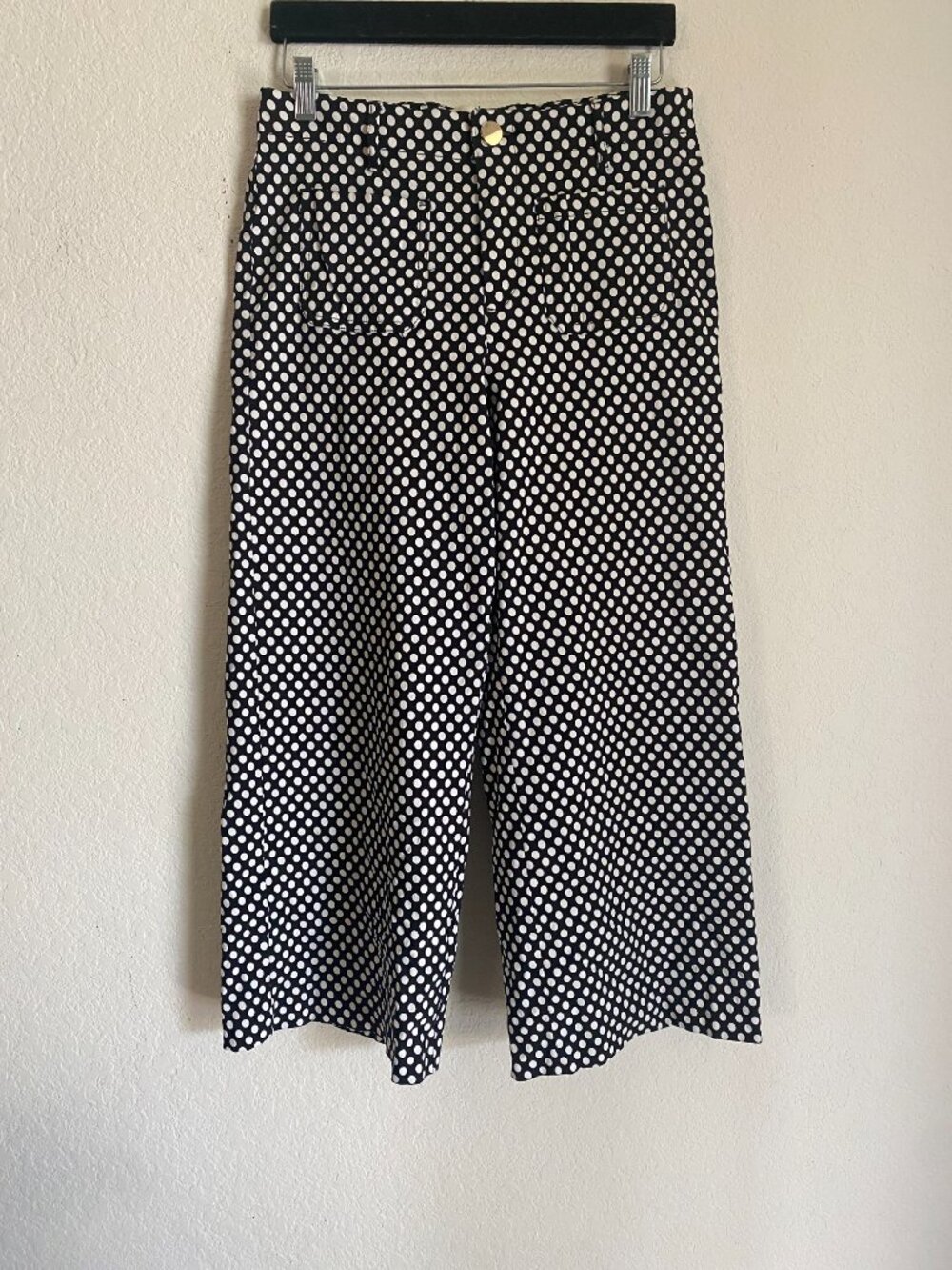 Jules and Leopold Black and White Polka Dot Wide Leg High Waisted Pants Size M - Picture 2 of 7